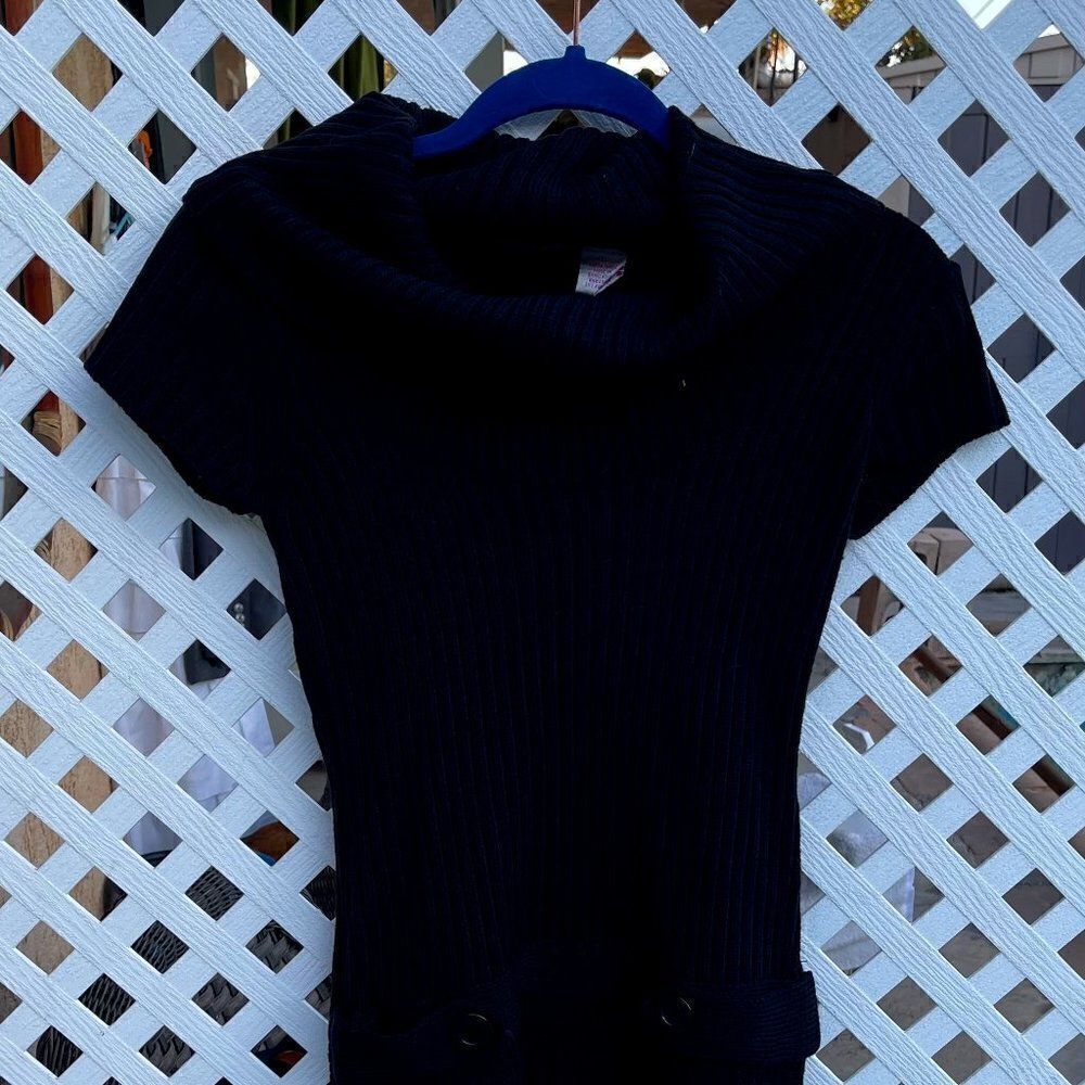 Aviva  Black Retro Sweater Dress- Large